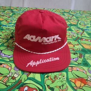 Vintage CAP HAT RED Aamark Interntionl APPLICATION made in USA